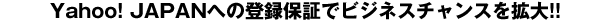 Yahoo! JAPAN�ւ̓o�^�ۏ؂Ńr�W�l�X�`�����X���g��!!